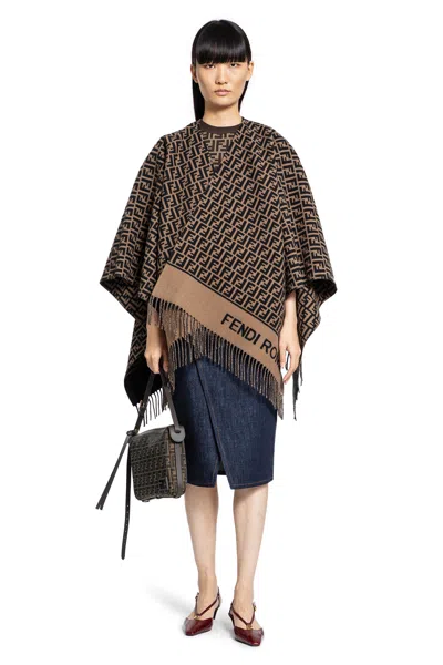 Fendi Woman Brown Coats