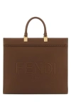 FENDI FENDI WOMAN BROWN LEATHER MEDIUM SUNSHINE SHOPPING BAG