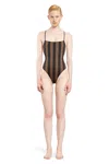 Fendi Woman Swimsuit Woman Brown Swimwear In Brown