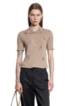 Fendi Women Floral Embroidery Polo Shirt In Neutral
