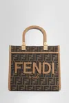 Fendi Ff Jacquard Small Sunshine Shopper Bag In Brown