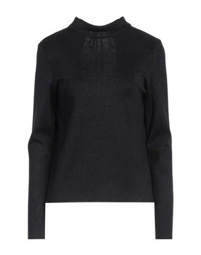 Fendi Woman Turtleneck Black Size 6 Viscose, Polyamide, Metallic Fiber, Elastane, Polypropylene