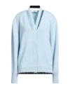Fendi Woman Cardigan Sky Blue Size 6 Wool, Cashmere, Polyamide, Elastane In Blue