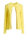 Fendi Woman Cardigan Yellow Size 2 Wool, Cotton, Polyamide, Elastane