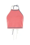 Fendi Dark Pink Viscose Blend Crop Top In Pink
