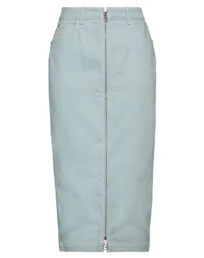 Fendi Woman Denim Skirt Sky Blue Size 4 Cotton