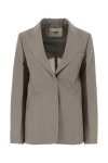 Fendi Giacca In Misto Mohair Tortora Donna In Gray