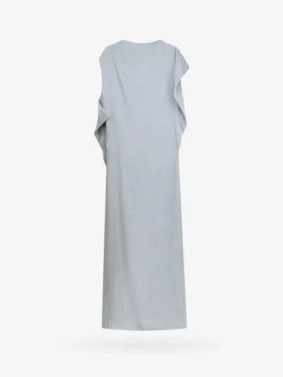 Fendi Satin Dress With Trim Detail In Blue
