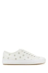 FENDI FENDI WOMAN EMBROIDERED CANVAS DOMINO SNEAKERS