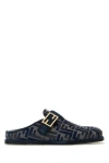 FENDI FENDI WOMAN EMBROIDERED DENIM FEEL SLIPPERS