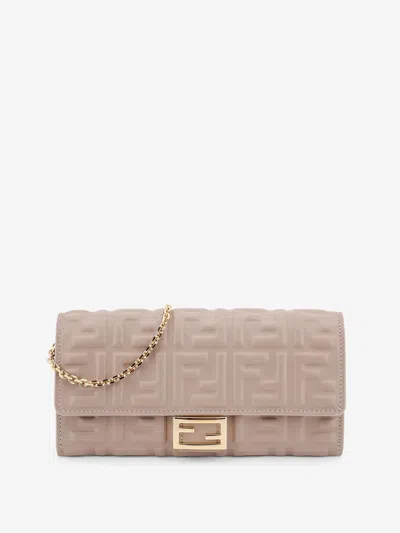 Fendi Woman  Woman Beige Wallets In Beige