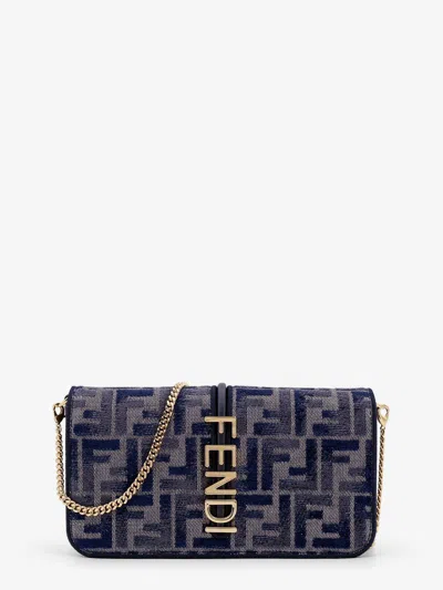 Fendi Woman  Woman Blue Shoulder Bags