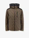 Fendi Ff-jacquard Canvas Ski Jacket In Brown