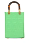 Fendi Women Green Leather Mini Sunshine Handbag In Green