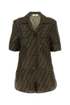 Fendi Ff Pattern Silk Pajama Set In Multicolor