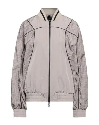 Fendi Woman Jacket Lead Size 10 Polyamide, Polyester, Elastane In Grey