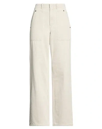 Fendi Woman Jeans Beige Size 6 Cotton In White