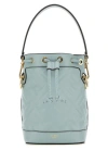 Fendi Mon Tresor Ff Embossed Drawstring Bucket Bag In Blue
