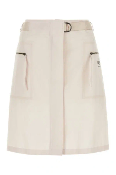 FENDI FENDI WOMAN LIGHT PINK POPLIN SKIRT