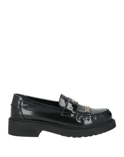 Fendi Woman Loafers Black Size 6.5 Calfskin