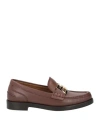 Fendi Woman Loafers Chocolate Brown Size 8.5 Calfskin In Brown