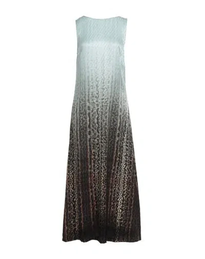 FENDI FENDI WOMAN MAXI DRESS TURQUOISE SIZE 6 SILK