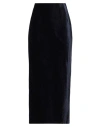 Fendi Woman Maxi Skirt Midnight Blue Size 8 Viscose, Silk In Blue