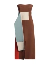 Fendi Colourblock Knitted Dress In Brown