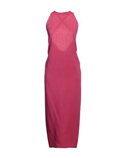 Fendi Woman Midi Dress Magenta Size 6 Silk