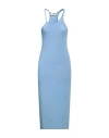 FENDI FENDI WOMAN MIDI DRESS SKY BLUE SIZE 6 VISCOSE, POLYESTER, POLYAMIDE