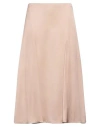 Fendi Woman Midi Skirt Beige Size 6 Silk In Pink