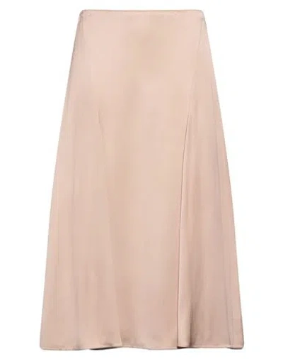 Fendi Woman Midi Skirt Beige Size 6 Silk In Pink