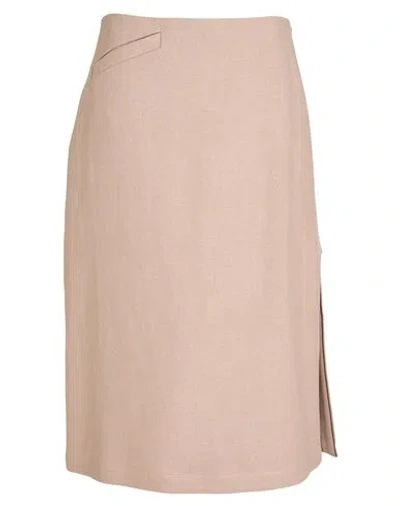 Fendi Woman Midi Skirt Blush Size 6 Linen In Pink