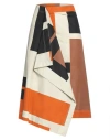 Fendi Multicolour Printed Poplin Skirt In Brown