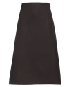 Fendi Woman Midi Skirt Dark Brown Size 8 Virgin Wool