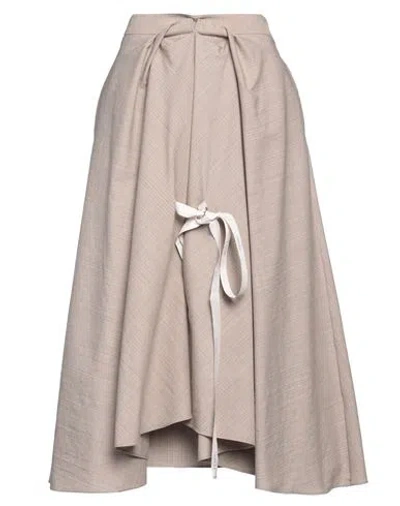 Fendi Woman Midi Skirt Grey Size 6 Virgin Wool