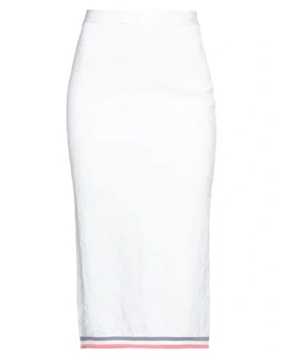 Fendi Woman Midi Skirt Ivory Size 4 Viscose, Polyamide, Polyurethane In White