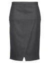 Fendi Woman Midi Skirt Lead Size 8 Virgin Wool, Elastane, Polyester