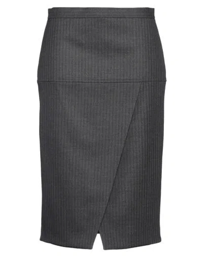 Fendi Woman Midi Skirt Lead Size 8 Virgin Wool, Elastane, Polyester