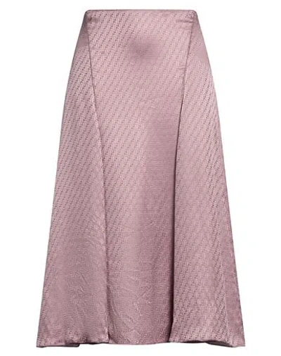 Fendi Woman Midi Skirt Lilac Size 4 Silk In Pink
