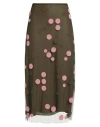 Fendi Woman Midi Skirt Military Green Size 4 Polyamide In Green
