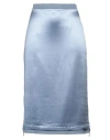 Fendi Woman Midi Skirt Pastel Blue Size 6 Viscose, Virgin Wool