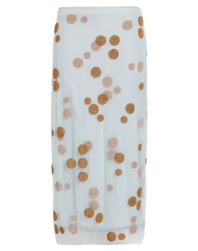 FENDI FENDI WOMAN MIDI SKIRT SKY BLUE SIZE 6 SILK