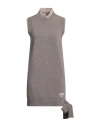 Fendi Woman Mini Dress Grey Size 6 Wool, Cashmere, Silk