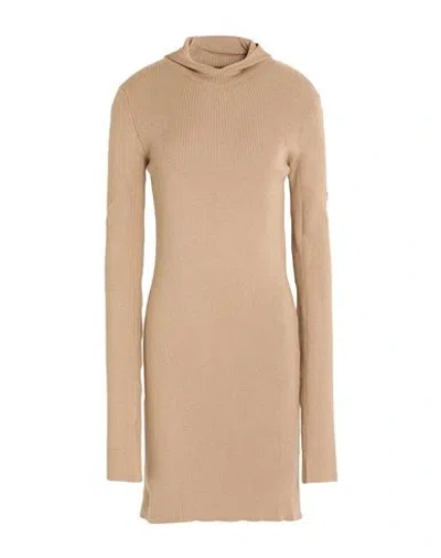 FENDI FENDI WOMAN MINI DRESS LIGHT BROWN SIZE 6 WOOL, SILK, POLYAMIDE, ELASTANE
