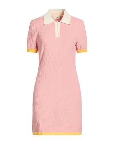 Fendi Woman Mini Dress Pink Size 2 Cotton, Silk, Polyamide, Elastane