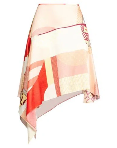 Fendi Woman Mini Skirt Light Pink Size 6 Silk In Multi