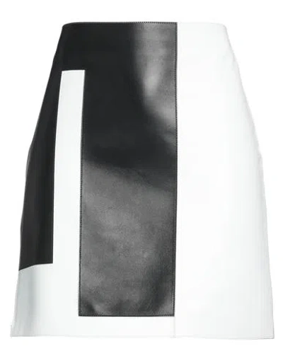 Fendi Woman Mini Skirt White Size 8 Lambskin