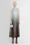 Fendi Silk Midi Dress With Gradient Design In Multicolor