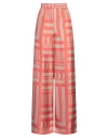 Fendi Woman Pants Coral Size 4 Silk In Red